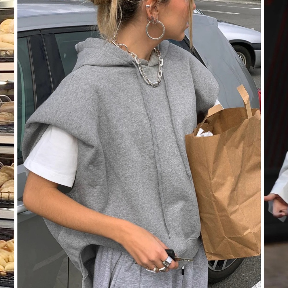COMMENSE Gray Structured Hoodie